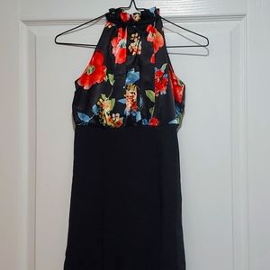 Black pencil dress with flowerly top